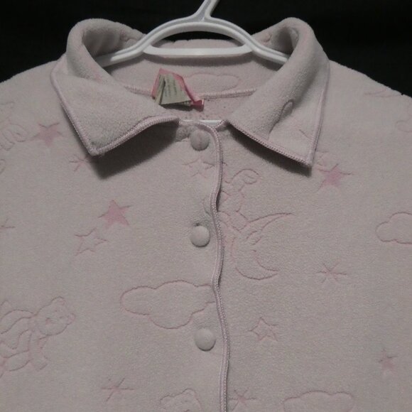 CELESTE | large | Adorable Fleece Light Pink Teddy Bear and Cloud Pajama Shirt - Picture 4 of 16